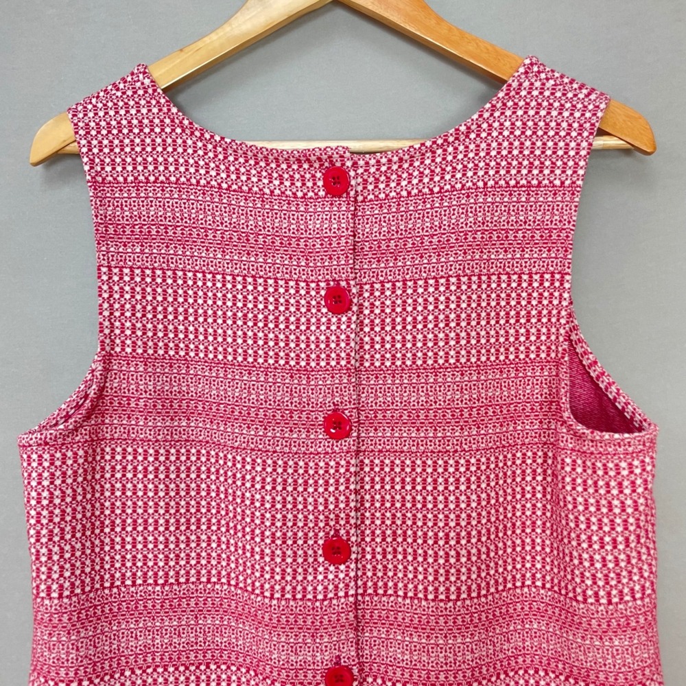 Banana Republic Striped Top Button Back Tank Pink White Woven Sleeveless Large - Picture 5 of 12